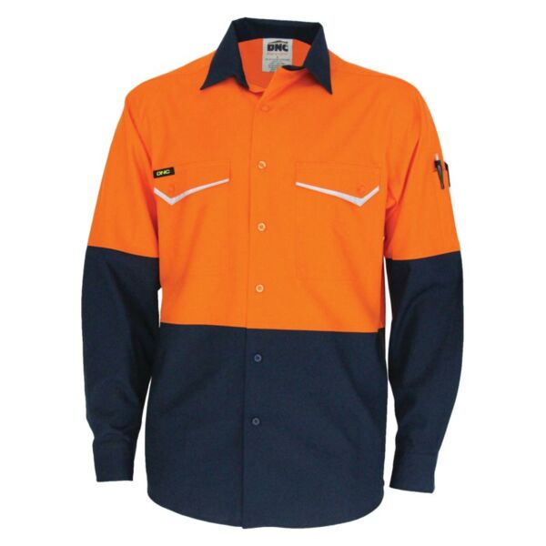 Two Tone RipStop Cotton Cool Long Sleeve Shirt Thumbnail