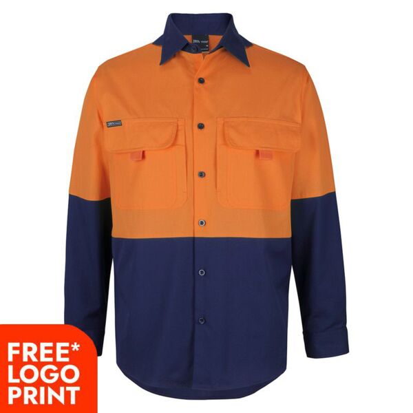 Mens Hi Vis Ripstop Long Sleeve Fishing Shirt Thumbnail