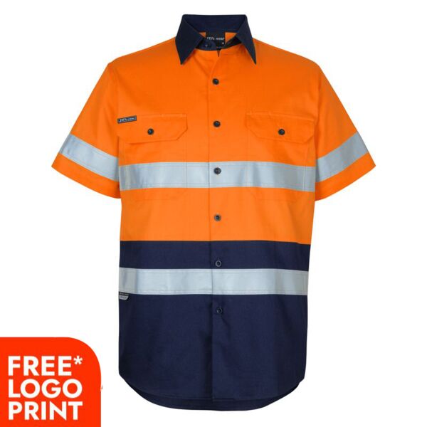Mens Hi Vis (D+N) Short Sleeve 150G Work Shirt Thumbnail