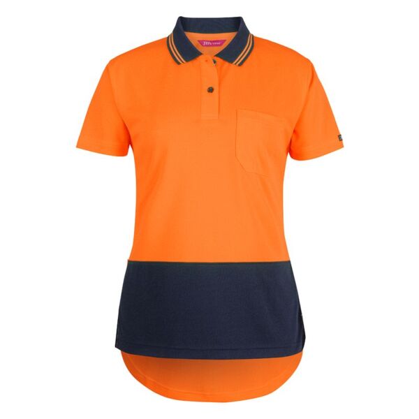 Womens Hi Vis Short Sleeve Drop Tail Polo Thumbnail